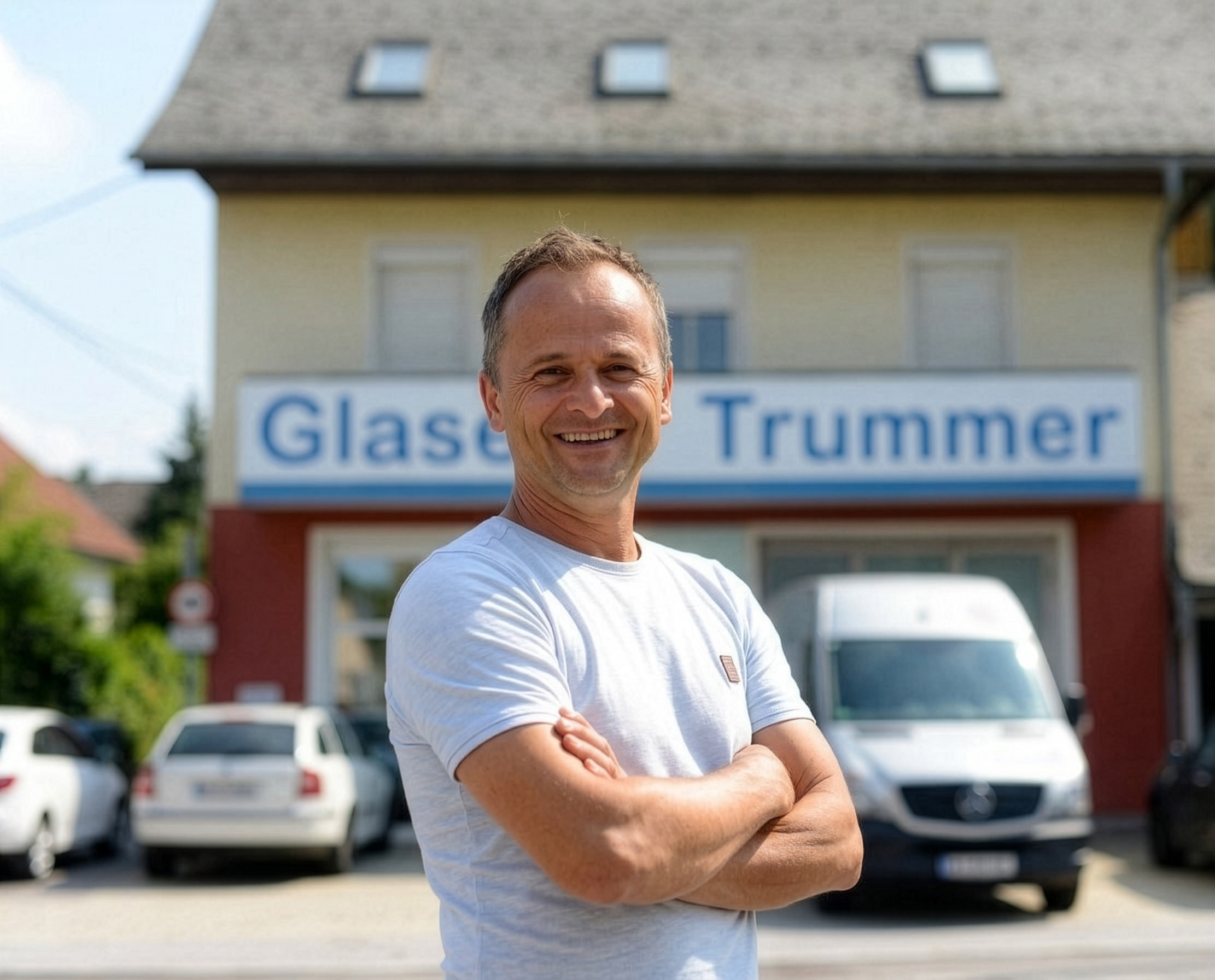 Bernhard Trummer vor dem Firmenstandort